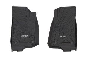 Jeep Wrangler JL Floor Mats - Front - Rough Country - Flex Fit - '18-'25 Jeep Wrangler JL Floor Mats - Front - Rough Country - Flex Fit - '18-'25